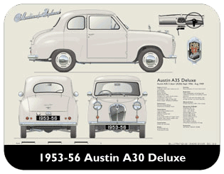 Austin A30 2 door Deluxe 1953-56 Place Mat, Medium